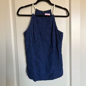 Lilly Pulitzer Royal Blue Eyelet Tank Top